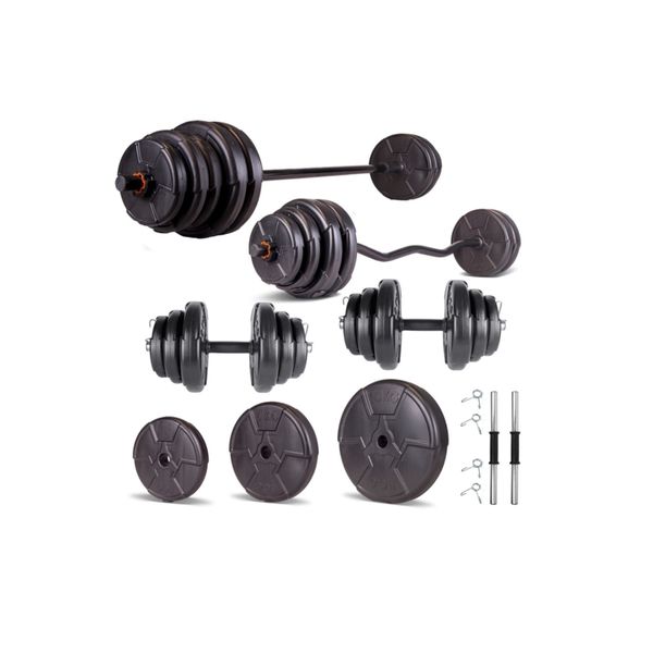 Ecgspor Hero Serisi 98 kg Z Bar Dambıl Seti ve Fitness Ağırlık Seti