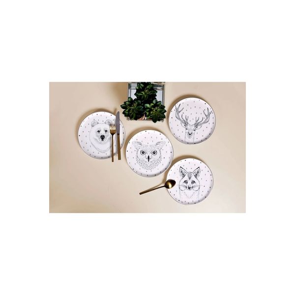 Porland Forest 4 Kişilik Çok Renkli 20 cm Pasta Takımı