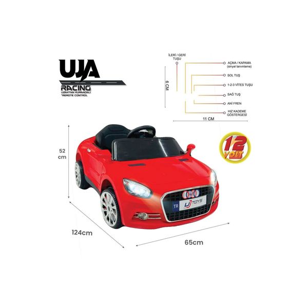 UJ Toys UJA Uzaktan Kumandalı Audi Siyah Akülü Araba