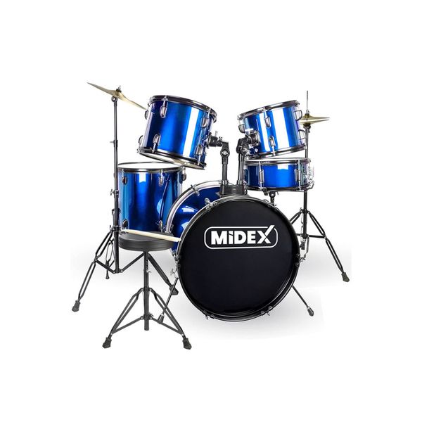 Midex CD900X-BL 22'' Yetişkin 22B-13T-12T-16F-14S 5 Parça Akustik Bateri Davul Seti
