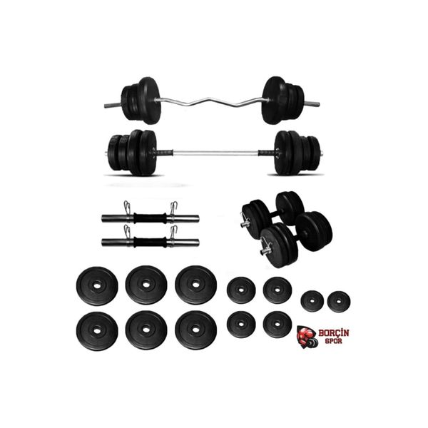 Borçin 88 kg Z Barlı Ağırlık Vücut Geliştirme Seti