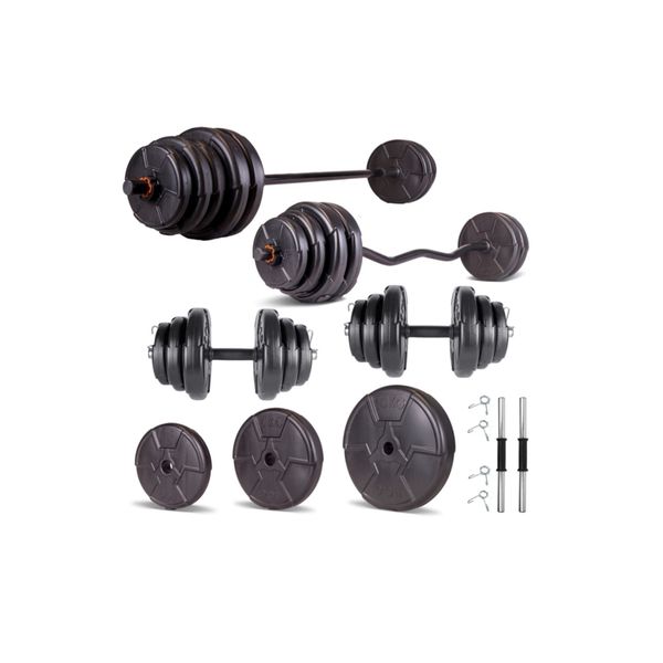 Ecgspor Hero Serisi 108 kg Z Bar Dambıl Seti ve Fitness Ağırlık Seti