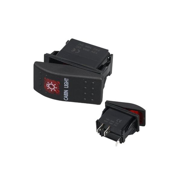 Powermaster Kabin Sembollü Işıklı 3 Pinli On-off 12-24v Marin Switch