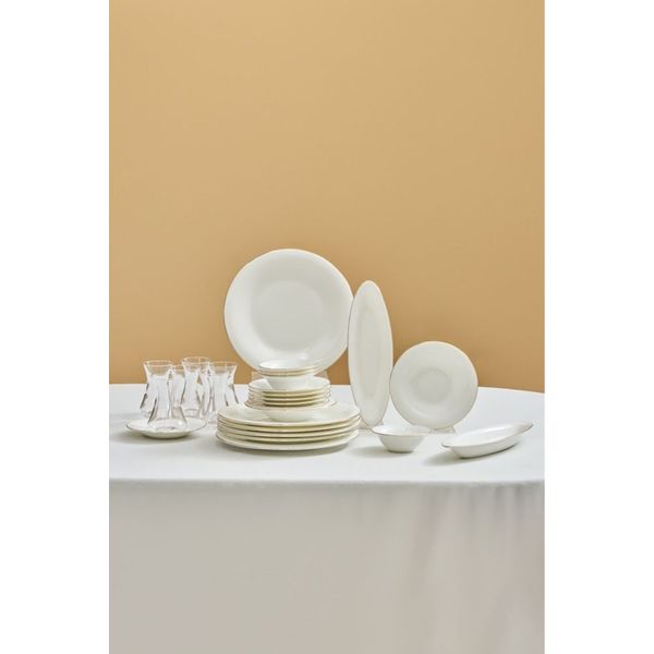 Karaca Fine Pearl Fame 26 Parça 6 Kişilik İnci Gold Kahvaltı/Servis Takımı