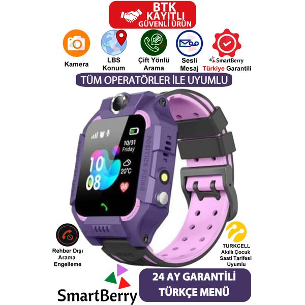 Smartberry Z2 Mor Çocuk Akıllı Saat