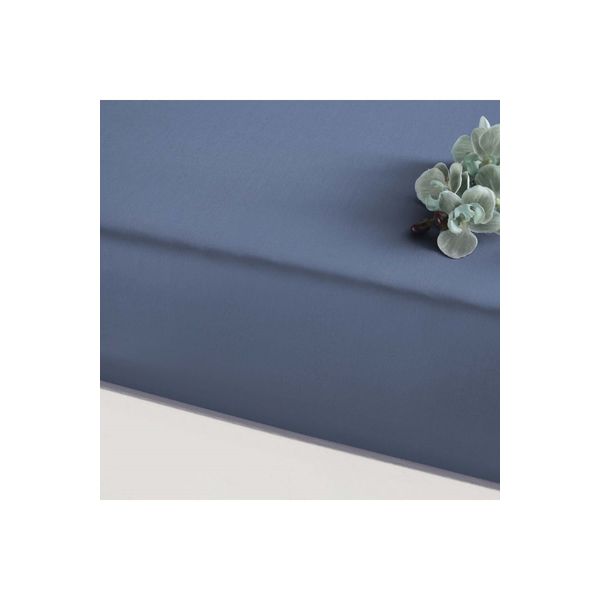 Linens Mix Match Pamuk Saten indigo Çift Kişilik Lastikli Çarşaf