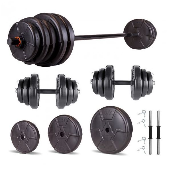 Ecgspor Hero Serisi 75 kg Dambıl Seti ve Halter Seti Ağırlık Fitness Seti