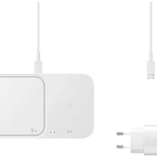 Samsung 15W Kablosuz İkili Beyaz Hızlı Şarj Cihazı