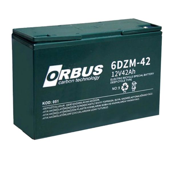 Orbus 12 Volt 42 Amper 270x77x170 mm 10,3 kg Elektrikli Bisiklet Aküsü