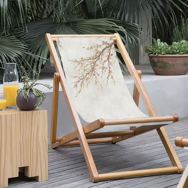 Adawall Gold Mini Flowers Fırınlanmış Gürgen Ağacı Süet Kumaş Şezlong