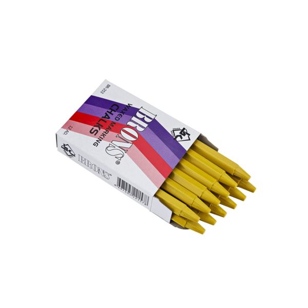 Brons BR-253 12'li Yuvarlak Yağlı Sarı Tebeşir