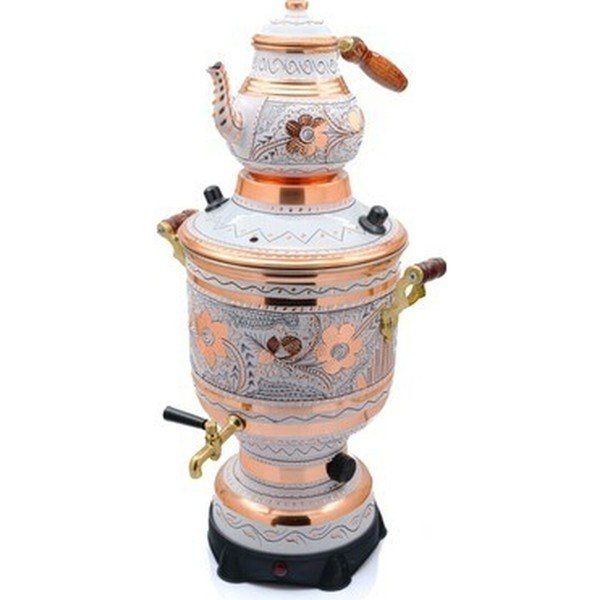 Eriza Home 6 litre 220 V Elektrikli İşlemeli Bakır Lila Semaver