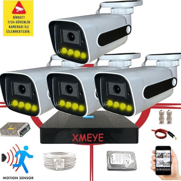 Bises BS 784W 5MP Sony Lens 4 Warm LED Gece Renkli Gösteren Güvenlik Kamerası