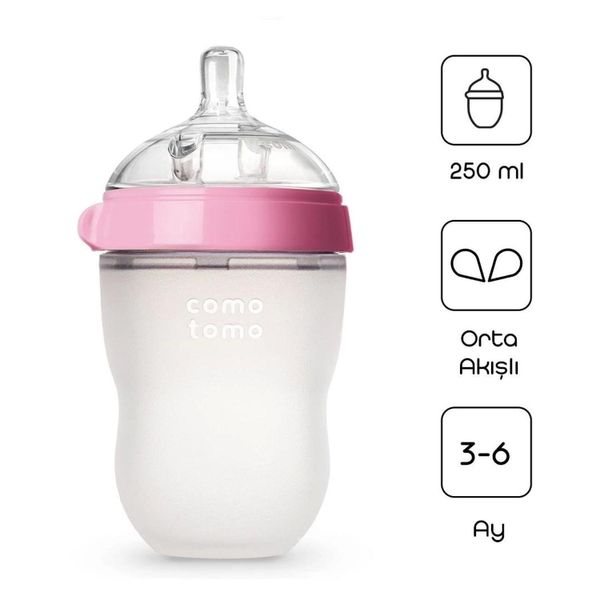 Comotomo 250 ml 3-6 Ay Yeşil Antikolik Silikon Biberon