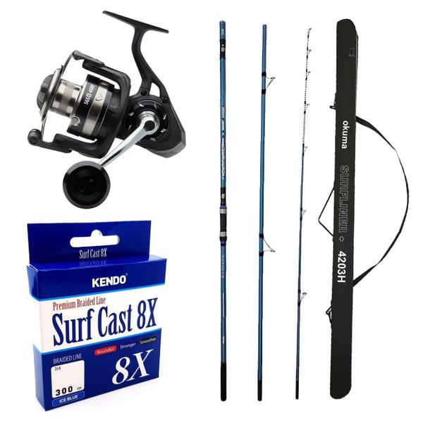 Okuma Surfliner+ Surf 420 cm 100-250 gr 3 Parça Olta Kamışı