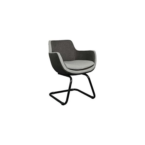 Bürocci 2244J1110 Comfort İki Ton Gri Kumaş Siyah Metal Ayaklı Misafir Koltuğu