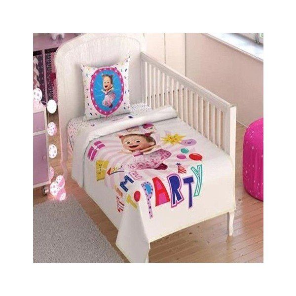 Taç Masha Party Baby Lisanslı Bebek Pike Takımı