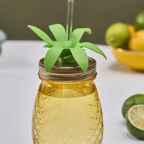 Karaca Ananas 550 ml Transparent Pipetli Su Şişesi