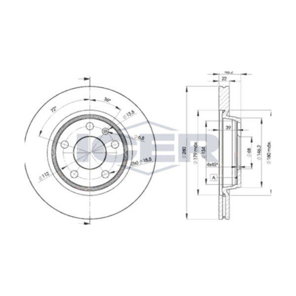 Bosch 0986478869 280 22-20 mm Hava Kanallı Kaplamalı Yüksek Karbon Alaşımlı 8E0615301P Ön Fren Diski