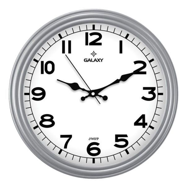Galaxy D-200-G Klasik Kadran Gri Renk Sessiz Akar 30 cm Duvar Saati