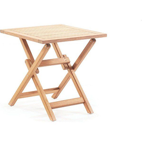 Truva 90x90 cm İroko Katlanabilir Kare Bahçe Balkon Mutfak Teras Masası