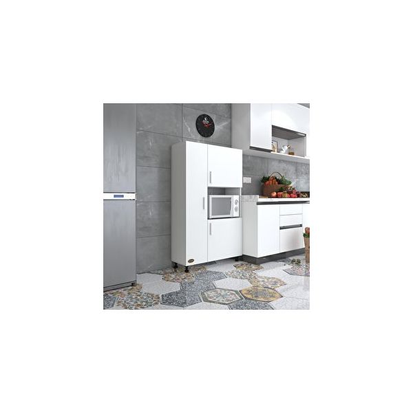 Kenzlife Alpkuntsağ Beyaz 148x90x30 Ayaklı Mikroalga Midi Fırın Mutfak Mini Fırın Dolabı
