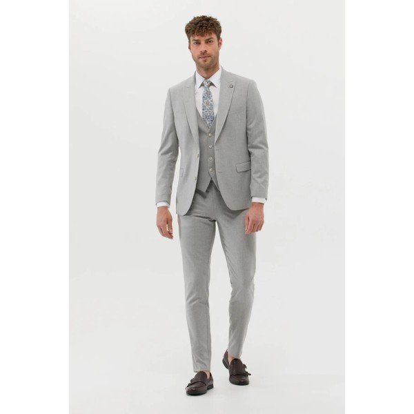 Pierre Cardin 1603648 Gri Erkek Ekstra Slim Fit Yelekli Takım Elbise