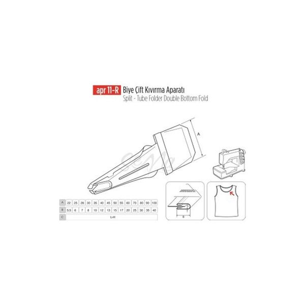 Apr Apere Apr 11-R 100 mmx40 mm Biye Çift Kıvırma Aparatı