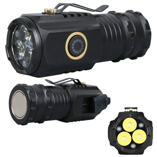 Powermaster PM-25119 3 Cob Ledli 3 Modlu Şarjlı Type-C Mıknatıslı El Feneri