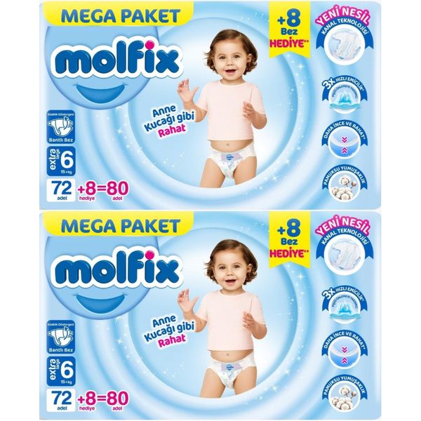 Molfix No:6 XLarge 160 Adet Bebek Bezi