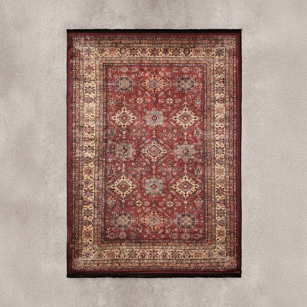 Evidea Line Afgan Desenli Kırmızı 160x230 cm Soft Halı