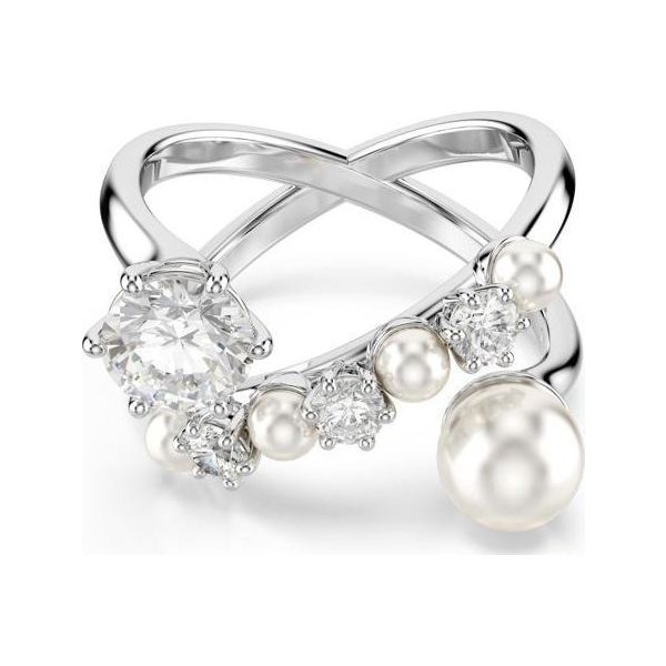 Swarovski 5714378 Matrix Ring Pearl Open White-Rhs 58 Yüzük
