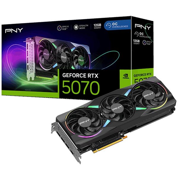 PNY GeForce RTX 5070 Triple Fan ARGB OC VCG507012TFXXPB1-O 12GB GDDR7 Ekran Kartı