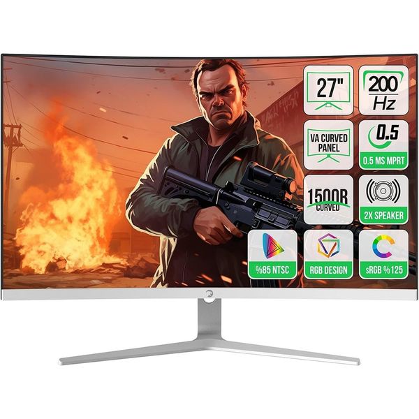 Gamepower Vivid T50 Beyaz 27 inç 200Hz 0.5ms Curved Oyuncu Monitörü