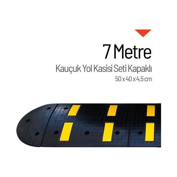 Star Çelik Starçelik 7 Metre Kauçuk Hız Kesici Set Kapaklı Yol Kasisi