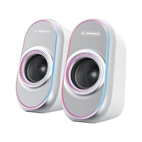 Rampage RMS-X3 2.0 6 W Beyaz Multimedia RGB Işıklı Gaming USB Bluetooth Speaker