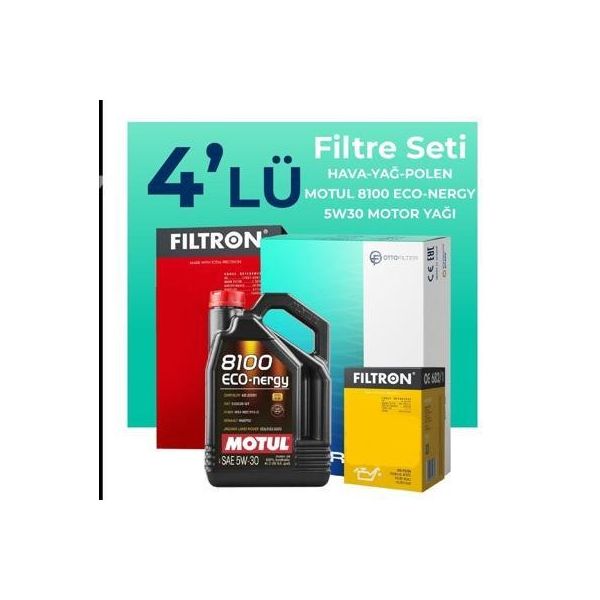 Filtron Hyundai i20 1.2 Benzin Motul Motor Yağlı 2009-2012 4'lü Filtre Bakım Seti