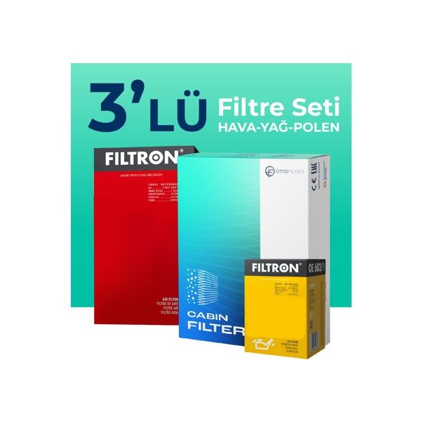 Filtron Fiat Egea 1.3 Dizel 2019-2023 3'lü Filtre Bakım Seti
