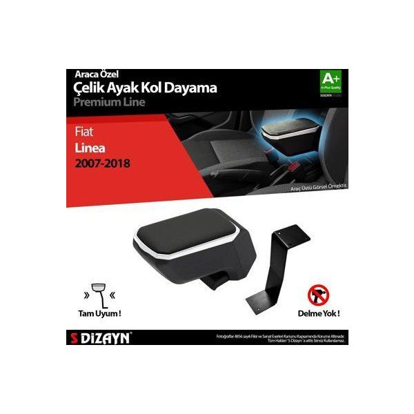 S Dizayn Fiat Linea ABS Gri 2007-2018 A+Kalite Çelik Ayaklı Kolçak