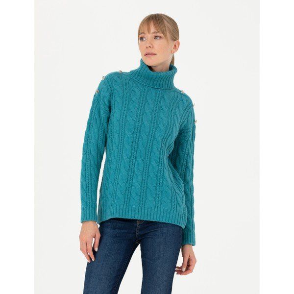 Pierre Cardin 50276220-VR102 Petrol Kadın Kazak