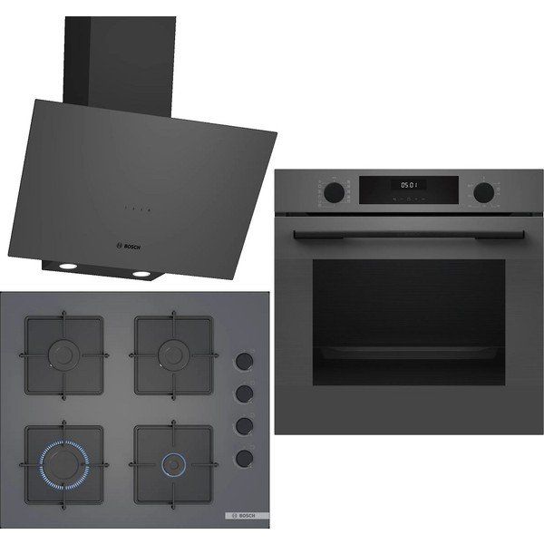 Bosch HUA717BN0T - POP6C9P30O - DWK64PJ70T Gri 3'lü Ankastre Set