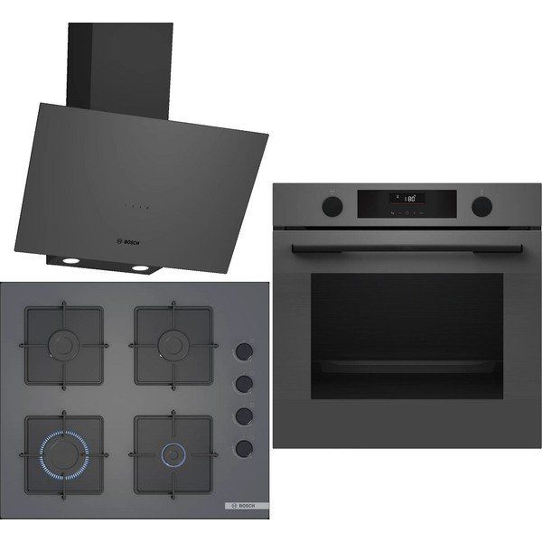 Bosch HUA736EN0T - POP6C9P30O - DWK64PJ70T Gri 3'lü Ankastre Set