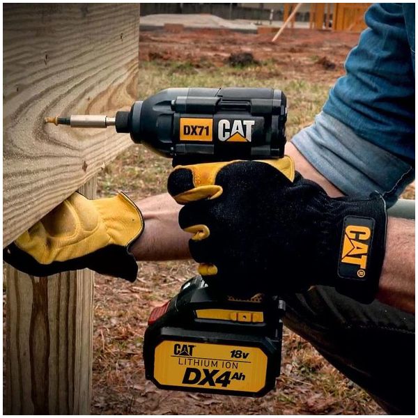 Cat DX12K.2 18 V 4 Ah Li-Ion Çift Akülü Kömürsüz Şarjlı Darbeli Matkap + DX71.2 Kömürsüz Darbeli Tornavida Kombo Set