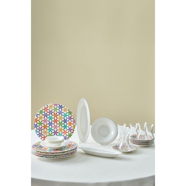 Karaca Fine Pearl Confetti 26 Parça 6 Kişilik Gold Kahvaltı Takımı