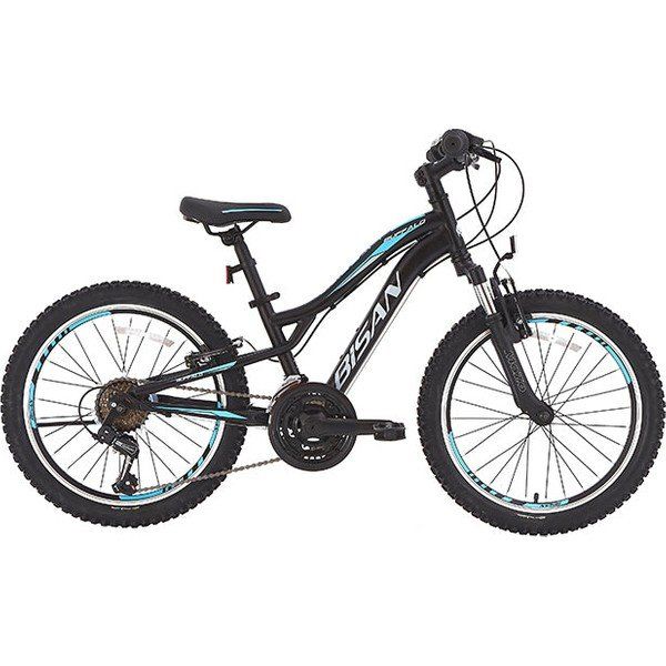 Bisan Buffalo 30 cm V 24 Jant 18 Vites Mat Siyah Mavi Çocuk Bisikleti