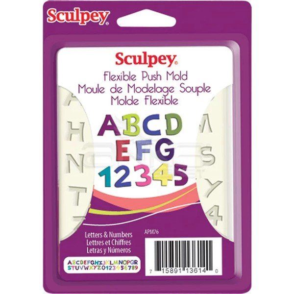 Sculpey Flexible Push Mold Harf ve Numara APM76 Esnek Model Kalıbı