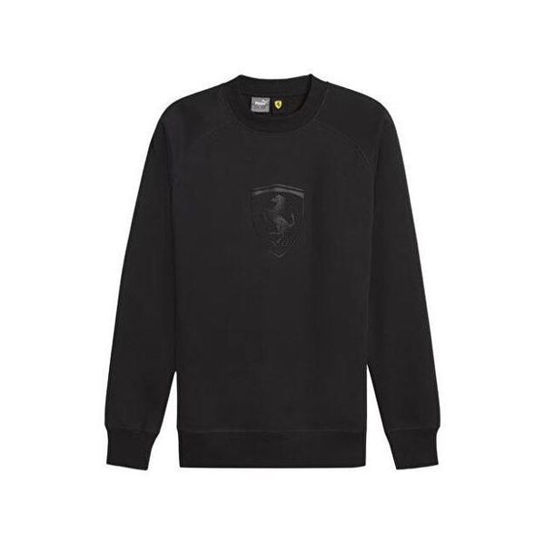 Puma 62380201 Siyah Ferrari Race Big Shield Crew Günlük Erkek Sweatshirt