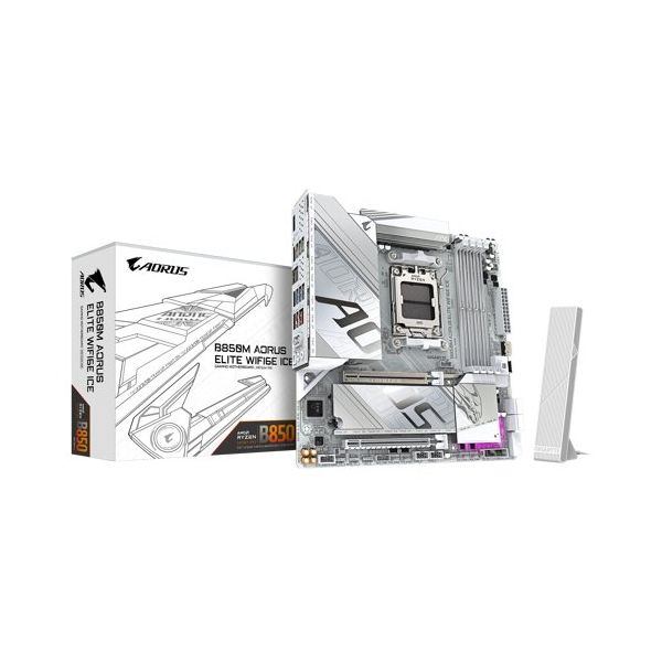 Gigabyte B850M Aorus Elite WIFI6E ICE AMD AM5 DDR5 Micro ATX Anakart