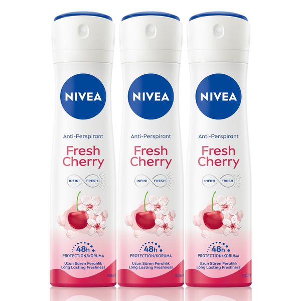 Nivea Fresh Cherry 3x150 ml Kadın Sprey Deodorant