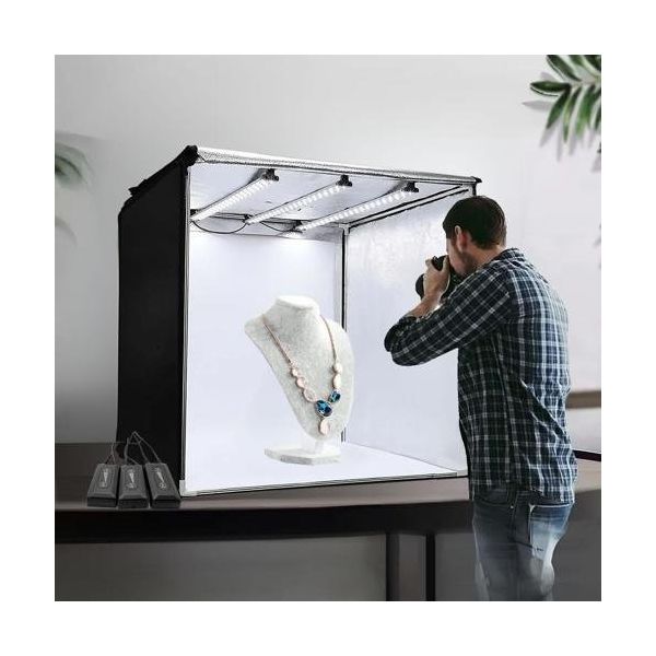 GDX Pro II 3 LED Işıklı 60x60 cm Ürün Çekim Çadırı